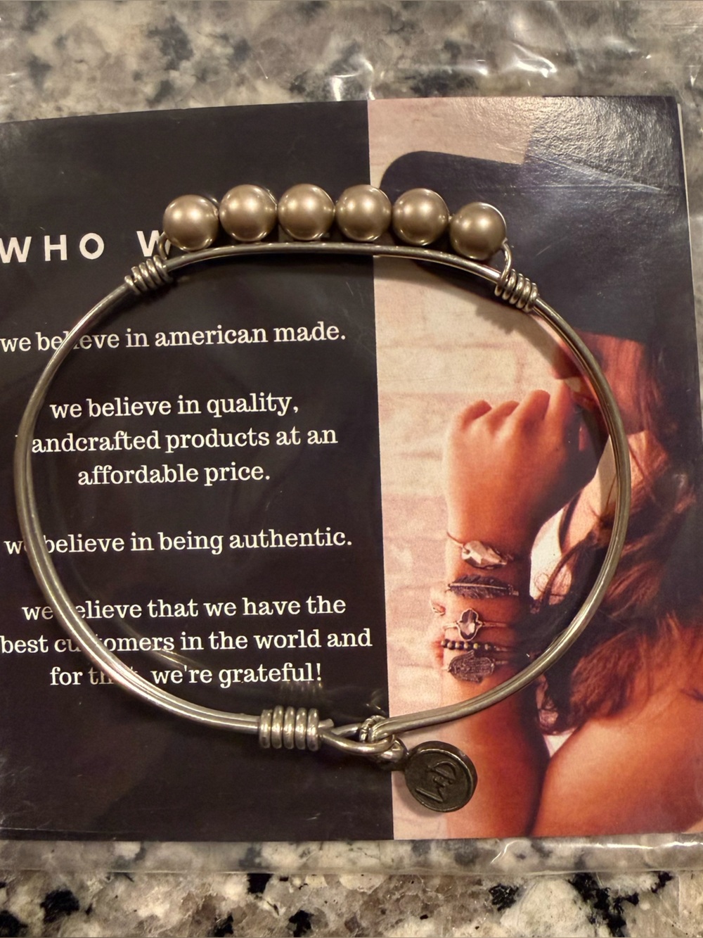 Luca + Danni Silver-Tone Pearl Bead Bangle